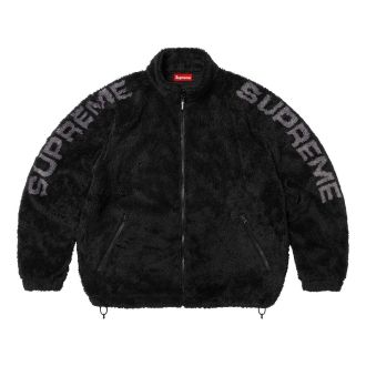 SUPREME Shoulder Logo Fleece Jacket Black SS25J28-BLACK