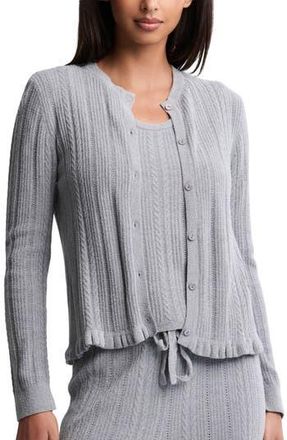 Barefoot Dreams CozyChic Lite Cable Knit Cardigan in Moonbeam at Nordstrom Rack, Size X-Large