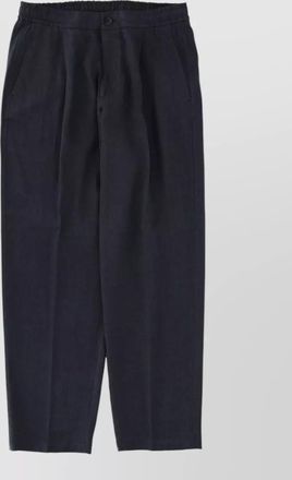 Herno linen straight-leg trousers