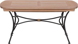 Maison Gontier Mesa oval de hierro forjado 190 cm 2 extensiones, tablero de roble