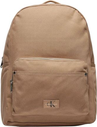 Calvin Klein Jeans Mens Backpack Front Pocket Canvas - Tan Recycled Material - One Size