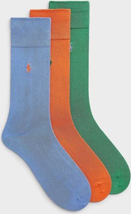 Polo Ralph Lauren Mens Ultra-soft colourful dress socks 3-pack