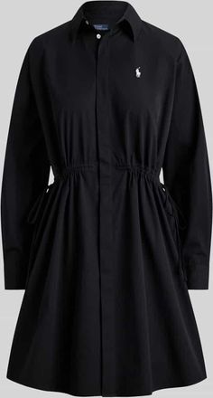 Polo Ralph Lauren Tailliertes Hemdblusenkleid aus reiner Baumwolle in Black, Gr&ouml;&szlig;e 34