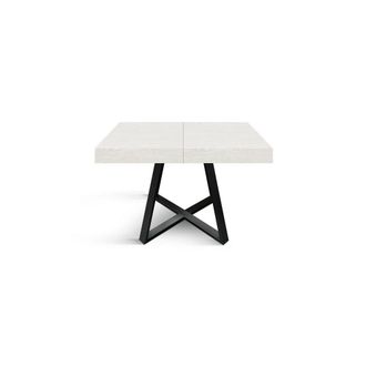 Konte Design Mesa de madera, acabado fresno blanco, base antracita, 95&times;90-145x90