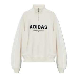 adidas Originals Adidas Originals, Sweatshirts, female, Beige, Size: XL Cotton sweatshirt with stand-up collar