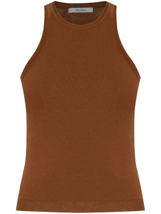 Max Mara ribbed cotton tank top - Brown