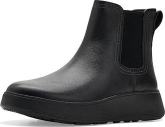 FitFlop F-Mode Stitch Warm Tumbled-Leather Chelsea Boots Womens Boots Black : 8.5 M (B)