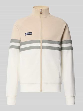 Ellesse Trainingsjacke mit Label-Patch und Stehkragen Modell RIMINI in Offwhite, Gr&ouml;&szlig;e XXL