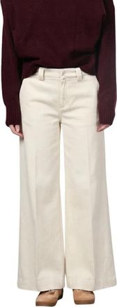 Mason's New York Palazzo Chino Broek - Dames - Wijde Broeken - Beige - XL - Katoen - Broeken