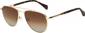 Rag & Bone Womens RNB1044-G-S-3YG55LA RNB1044 55 G S 3YG55LA Sunglasses - Gold - One Size
