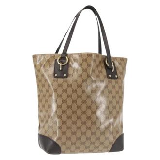 Gucci Pre-owned Tote Bags, female, Beige, Size: ONE SIZE Pre-owned Vintage Canvas Tote