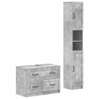vidaXL Juego De Gabinete De Ba&ntilde;o De 2 Piezas Utrecht Gris Hormig&oacute;n Vidaxl