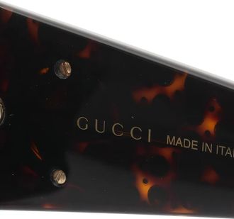 Gucci rhinestone rectangular sunglasses - Brown