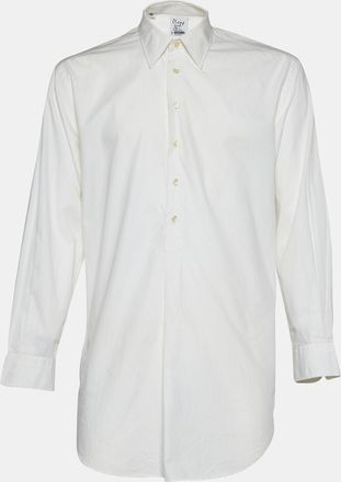 Moschino Cheap And Chic White Cotton Half Placket Dress Shirt