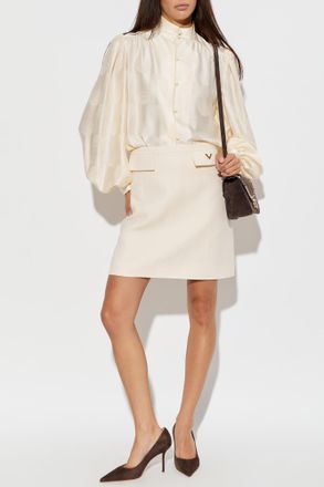 Valentino Garavani Skirt With Pockets, Womens, Cream