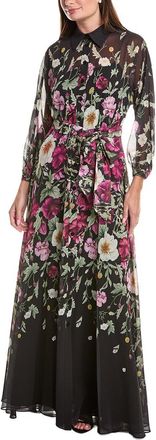 Teri Jon by Rickie Freeman Teri Jon By Rickie Freeman Chiffon Floral Print Maxi Shirtdress
