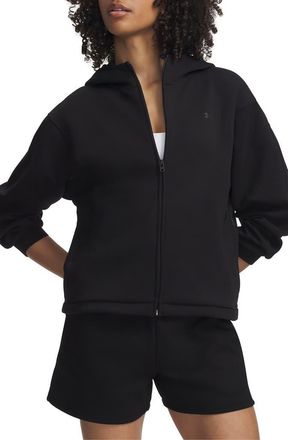 Under Armour Unstoppable Fleece Full Zip Hoodie in Ultimate Black at Nordstrom, Size Xx-Large