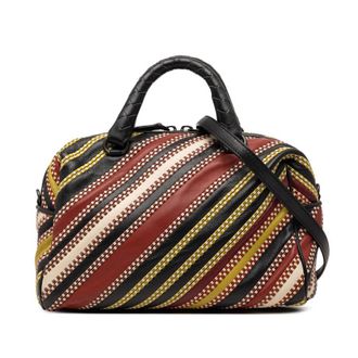 Bottega Veneta Pre-owned Bottega Veneta Nappa Diagonal Stripe Boston Bag Ladies FSOOBZT1WFDXVJSC