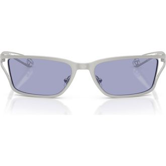 Diesel DL1015 58mm Rectangular Sunglasses in Matte Silver /Violet at Nordstrom