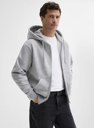 Le 31 Mens Brushed-interior zip-up hoodie