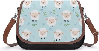 Generic Cute Sheep Pattern Womens Crossbody Bag Fashion Shoulder Handbags Message Tote Bag with Adjustable Strap