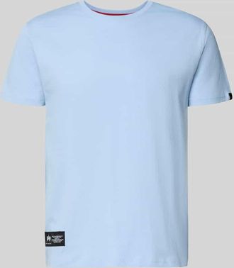 Alpha Industries Alpha Industries T-Shirt mit Label-Patch in Hellblau, Gr&ouml;&szlig;e XXXL