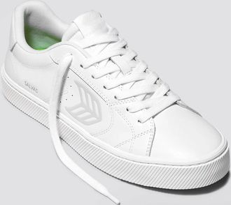 Cariuma Mens Cariuma Salvas Sneakers White Leather Lace Up Comfort Casual Shoes ZAP1559