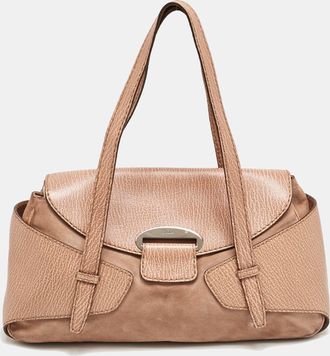 Tod's Tods Beige Leather And Suede Shoulder Bag