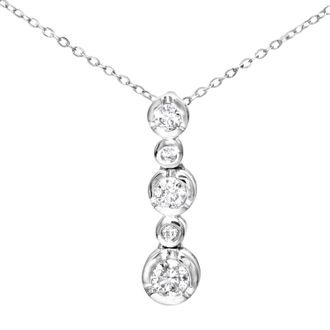 Diamant L'éternel Womens 9ct White Gold 0.25ct 5-Stone Diamond Pendant and Chain of 46cm - One Size