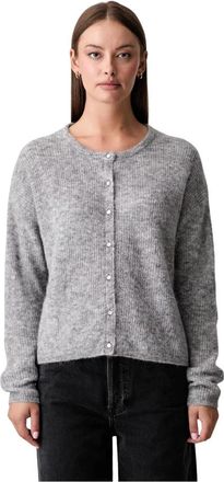 Mos Mosh Almine Knit Cardigan - Dames - Vesten - Grijs - S - Wol - Truien & Vesten
