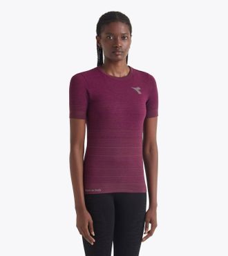 Diadora Stratouno Short Sleeve Shirt In Maroon Banner