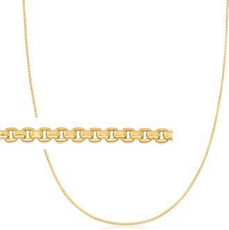 RS Pure by Ross-Simons 14kt Yellow Gold Round Box Chain Necklace