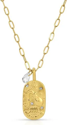 Kozakh Cielo Zodiac Pendant Necklace in Aquarius/gold at Nordstrom