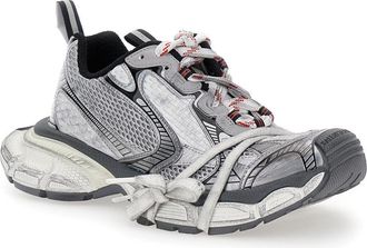 Balenciaga Womens Sneakers 3xl Metallic Grey Polyurethane Trainers