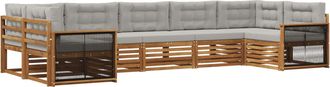 vidaXL Conjunto De Sof&aacute;s De Exterior 7 Uds. Natural Y Gris Claro Vidaxl