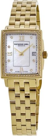 Raymond Weil Toccata Mother of Pearl Dial Diamond Bezel Yellow Gold PVD Steel Womens Watch 5925-PS-00995