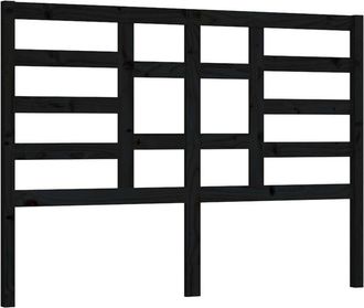 vidaXL Cabecero De Cama Madera Maciza De Pino Negro 126x4x104 Cm Vidaxl