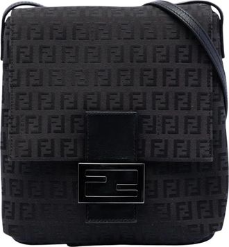 Fendi Pre-owned Textured Flap Shoulder Bag - Dames - Vintage Schoudertas - Zwart - ONE Size - Vintage