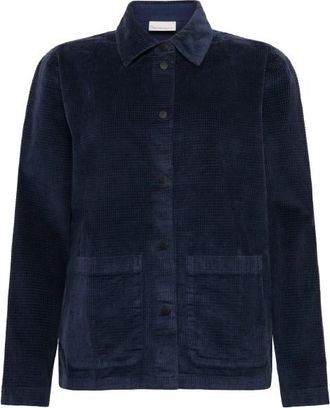 Knowledge Cotton Apparel 8 Wales Corduroy Overshirt Bluse für Damen | blau
