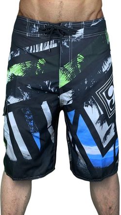 Generic Mens Swim Trunks - Hawaiian Print Quick-Dry Beach Shorts for Surfing, Swimming & Summer (Black,32)