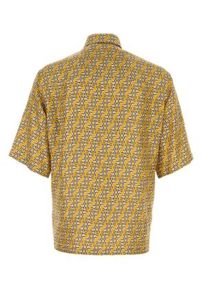 Fendi Mens Printed Silk Shirt Yellow Exterior: Camicie
