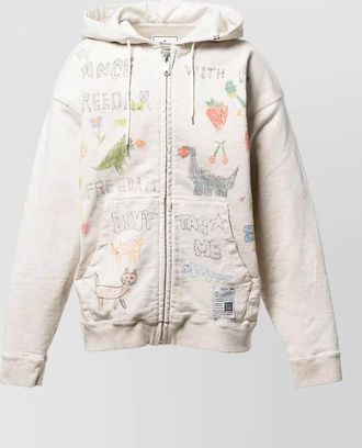 Miharayasuhiro kids parka hood graphic knitwear