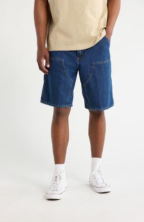 Carhartt Work in Progress Double Knee Denim Shorts in Blue (Stone) at Nordstrom, Size 32 X