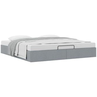 vidaXL Estructura De Cama Otomana Sin Colch&oacute;n Gris Claro 200x200 Cm Vidaxl