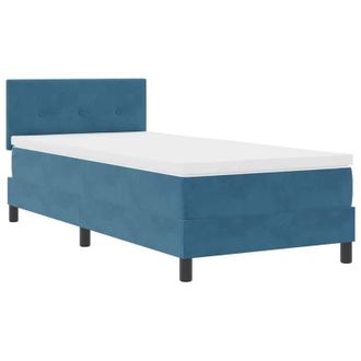 vidaXL Cama Tipo Box Spring Azul Oscuro 90 X 190 Cm Terciopelo Vidaxl