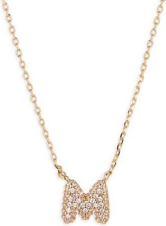 BP. Pav&eacute; Crystal Initial Necklace in M- 14K Gold Dipped at Nordstrom Rack