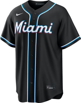 Nike Miami Marlins Nike Mens MLB Replica Fashion Jersey in Black | RP260HM7MQM-JJ9