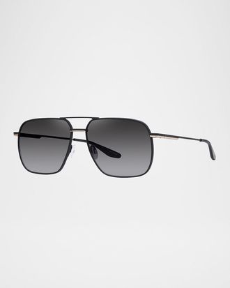 Barton Perreira Men & apos;s Royale Titanium Aviator Sunglasses