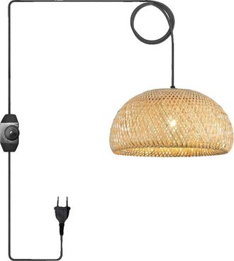 OEM L&aacute;mpara Colgante, Dise&ntilde;o Tejido A Mano, Estilo R&uacute;stico, 38 Cm, Enchufe Europeo (tipo A), Bombilla No Incluida