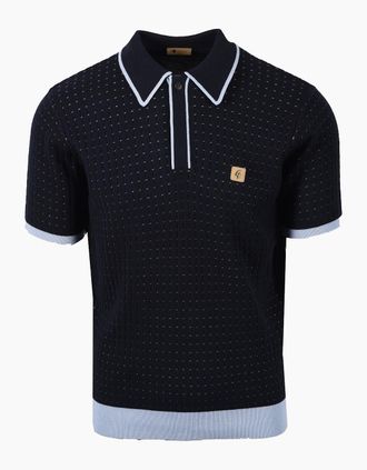 Gabicci Vintage 1973 Mens GABICCI VINTAGE OSBOURNE KNITTED POLO NAVY - Size: 38